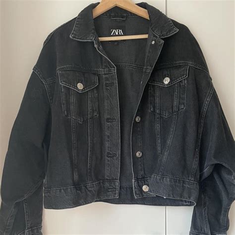 zara black denim jacket.